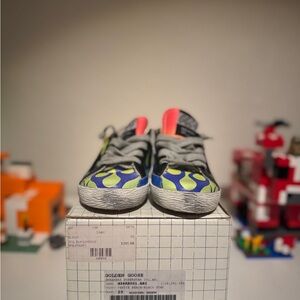Golden Goose Superstar Kids Sneakers with Neon and Blue Flames